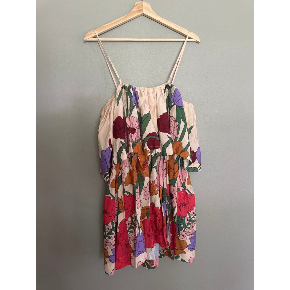 FARM RIO Tiered Floral Mini Dress Size Large - Picture 5 of 6
